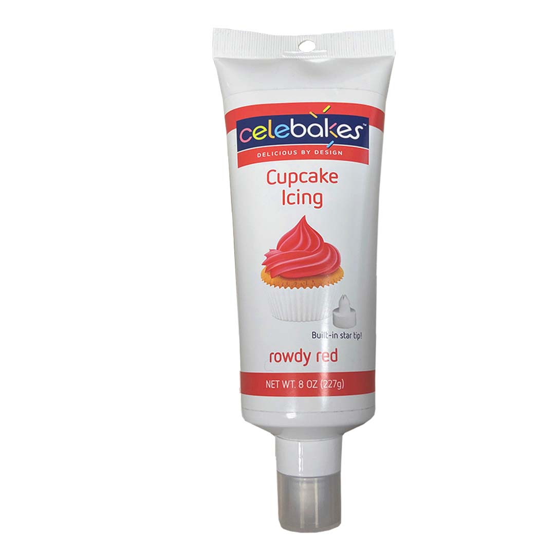 Celebakes Rowdy Red Cupcake Icing, 8 oz. Product #7500-69105 - Papagino Foods Inc.
