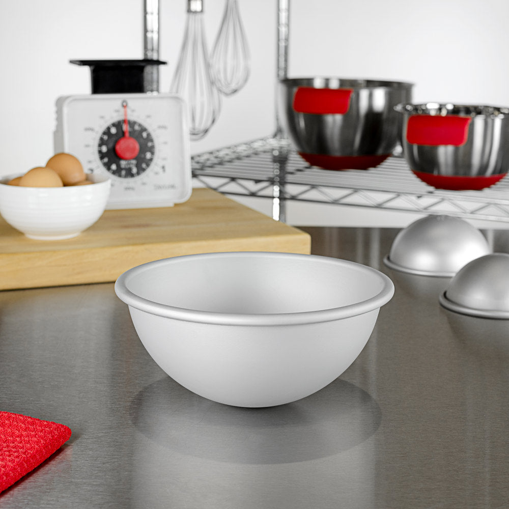 Fat Daddio, Anodized Aluminum, Hemisphere Pan, 6 1/2 in Diameter x 3 1/4  in Deep (PHA-65) - Papagino Foods Inc.