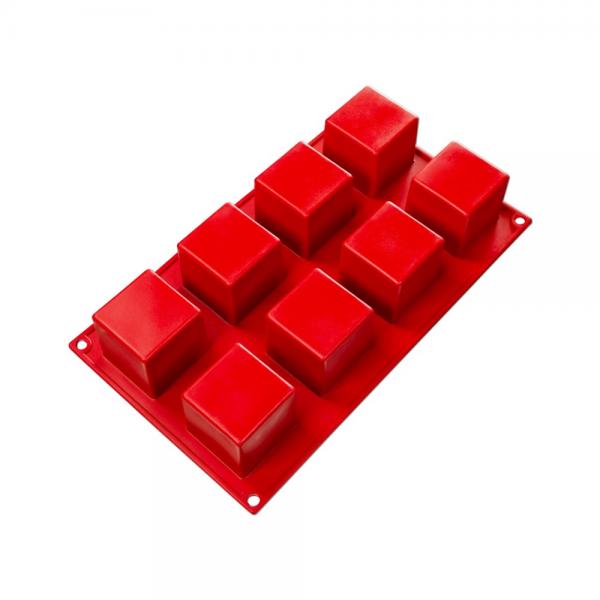 Fat Daddio, Silicone Baking Mold, Cube, 4.27oz, 2 in x 2 in x 2 in, 6 Cavities (SMF098) - Papagino Foods Inc.