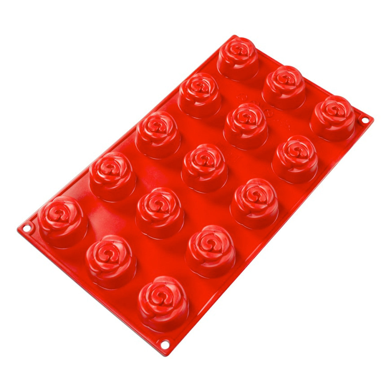 Fat Daddio, Silicone Baking Mold, Rose, 0.78 oz, 1.73 in x 1.06 in High, 15 Cavities (SMF 074) - Papagino Foods Inc.