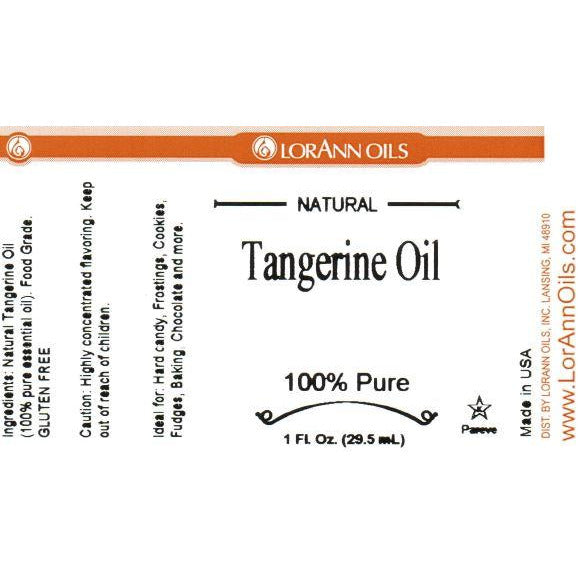LorAnn Oils Tangerine Oil, Natural  - 1 OZ # 0470-0500 - Papagino Foods Inc.