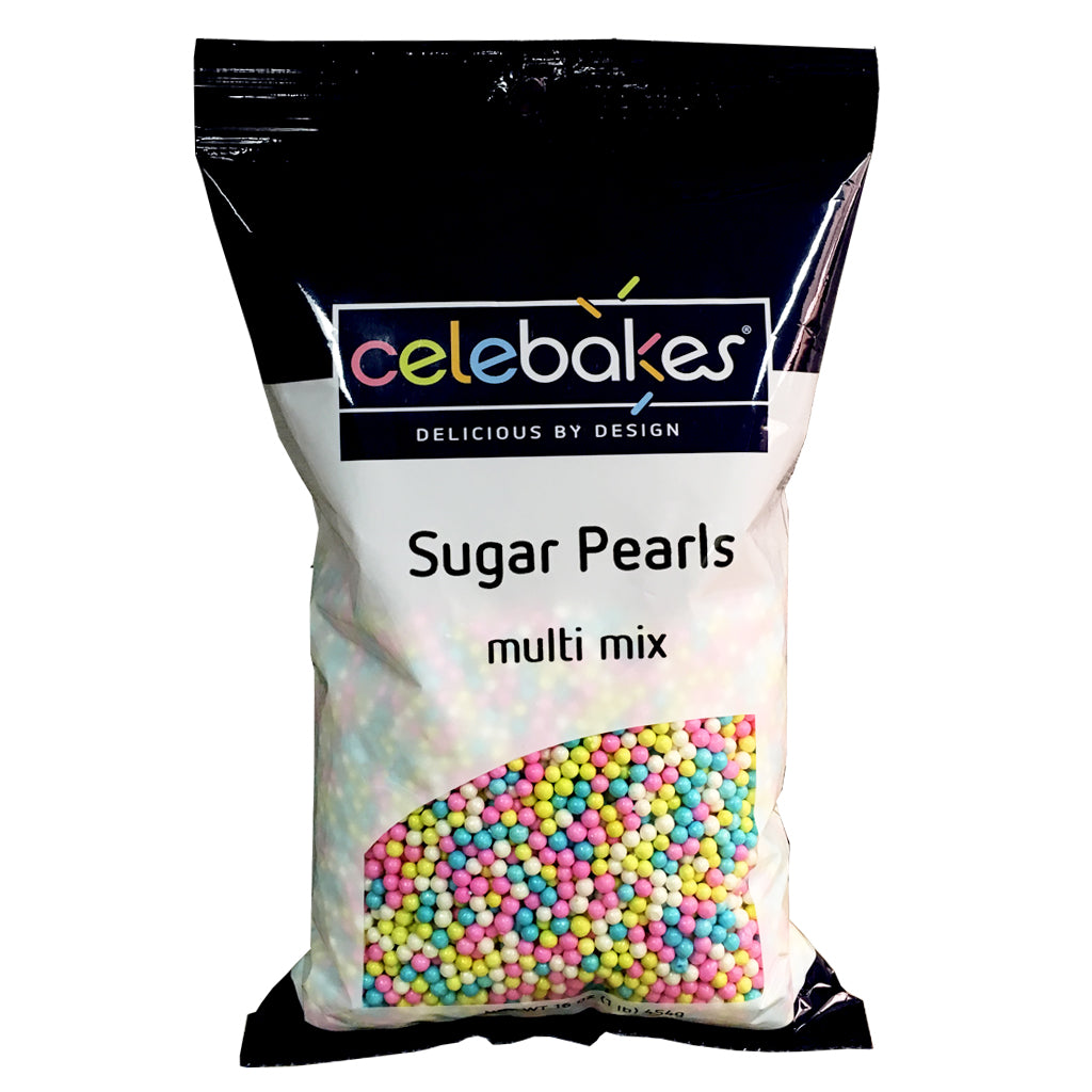 Pastel Multi Mix 3-4 mm Sugar Pearls, 16 oz. - Papagino Foods Inc.