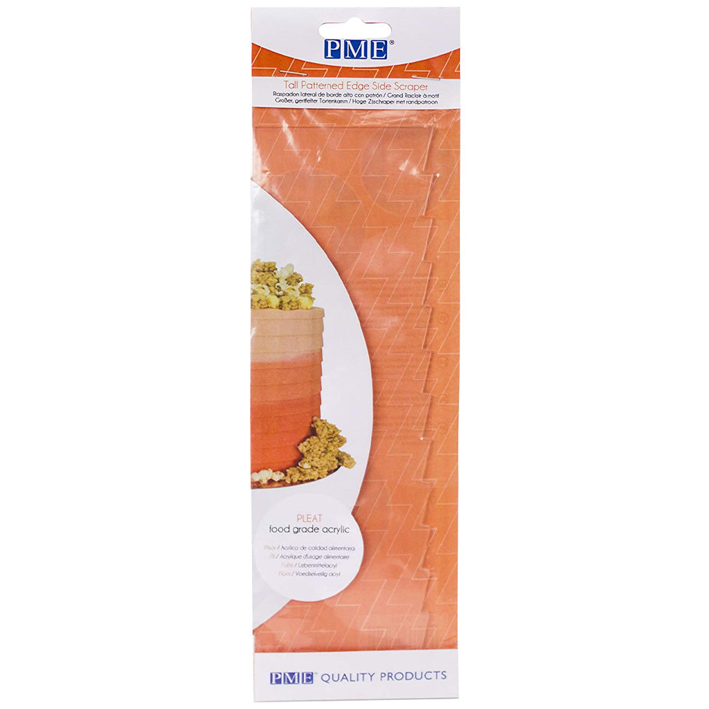 PME Pleated Tall Patterned Edge Side Scrapper [43-PS62] - Papagino Foods Inc.