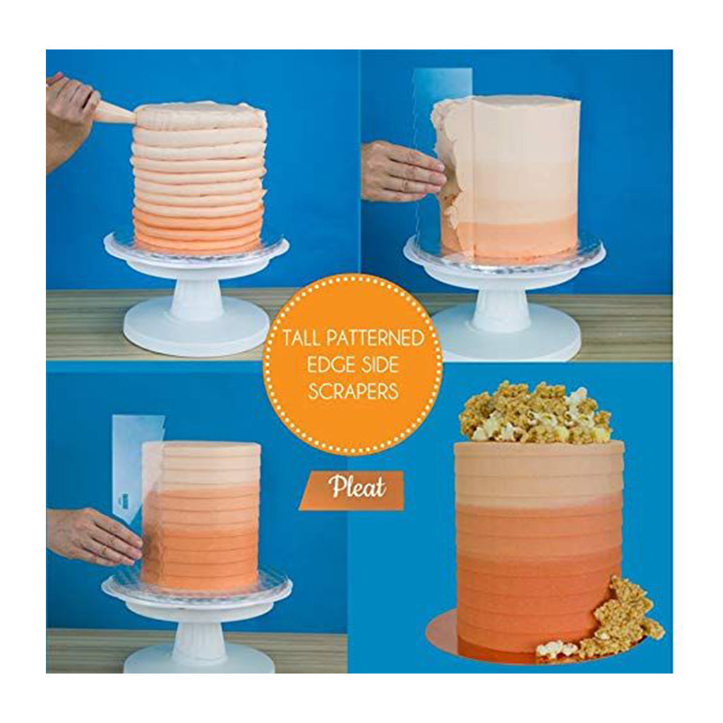 PME Pleated Tall Patterned Edge Side Scrapper [43-PS62] - Papagino Foods Inc.