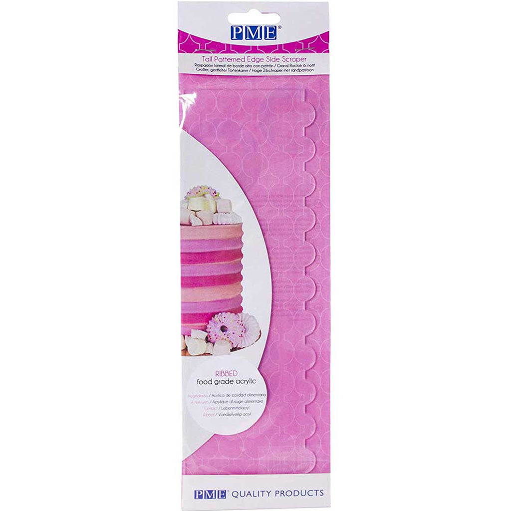 PME Ribbed Tall Patterned Edge Side Scrapper [43-PS63] - Papagino Foods Inc.