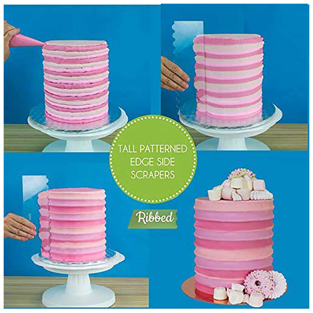 PME Ribbed Tall Patterned Edge Side Scrapper [43-PS63] - Papagino Foods Inc.