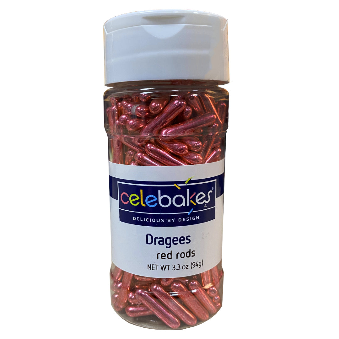 Red Rod Dragees, 3.3 oz.  #7500-785816R - Papagino Foods Inc.
