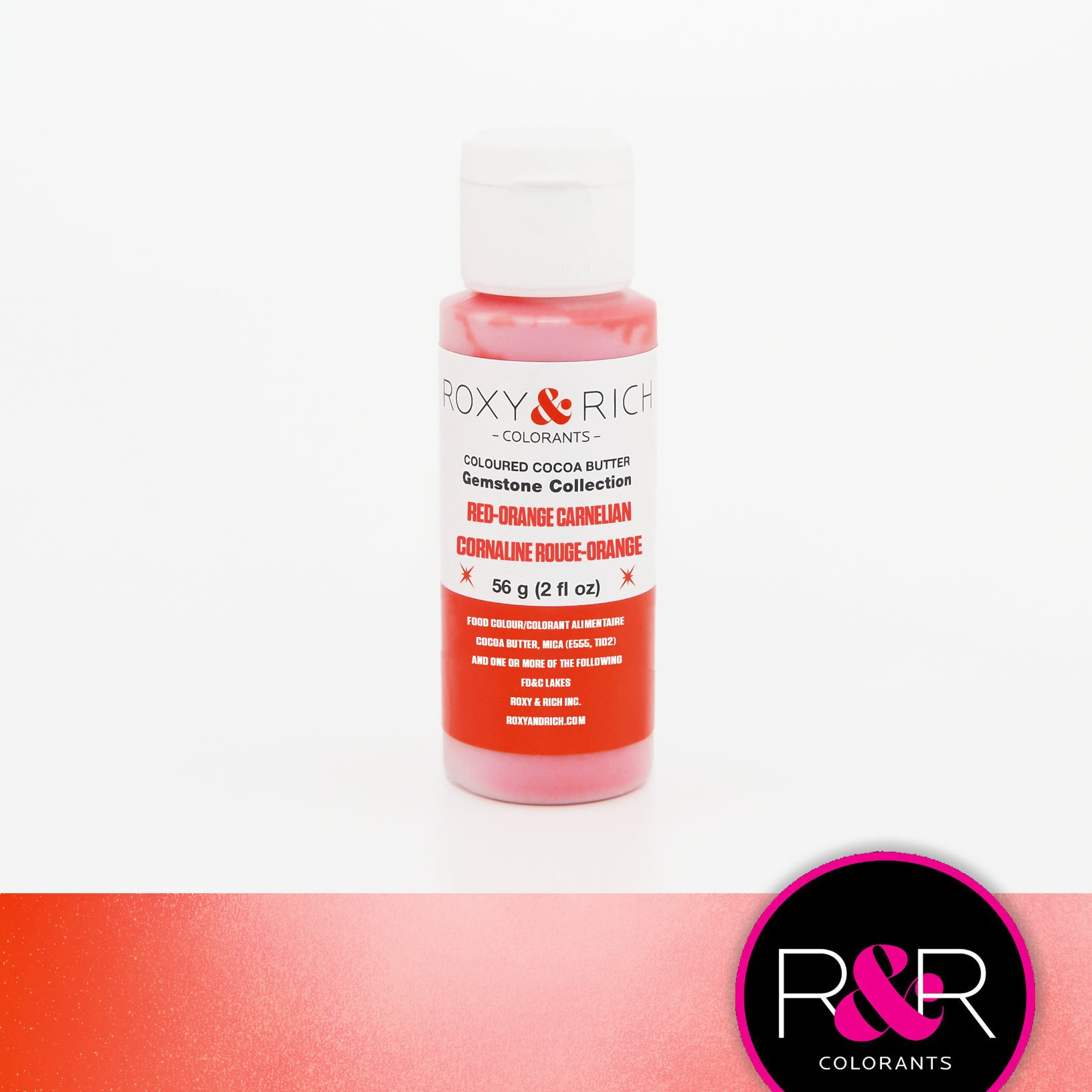 Roxy & Rich Gemstone Cocoa Butter Red-Orange Carnelian (#BG2-005) - 2 OZ - Papagino Foods Inc.