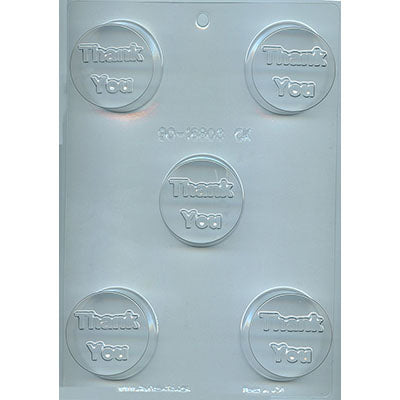 Thank You Round Sandwich Cookie Chocolate Mold [90-16803] - Papagino Foods Inc.