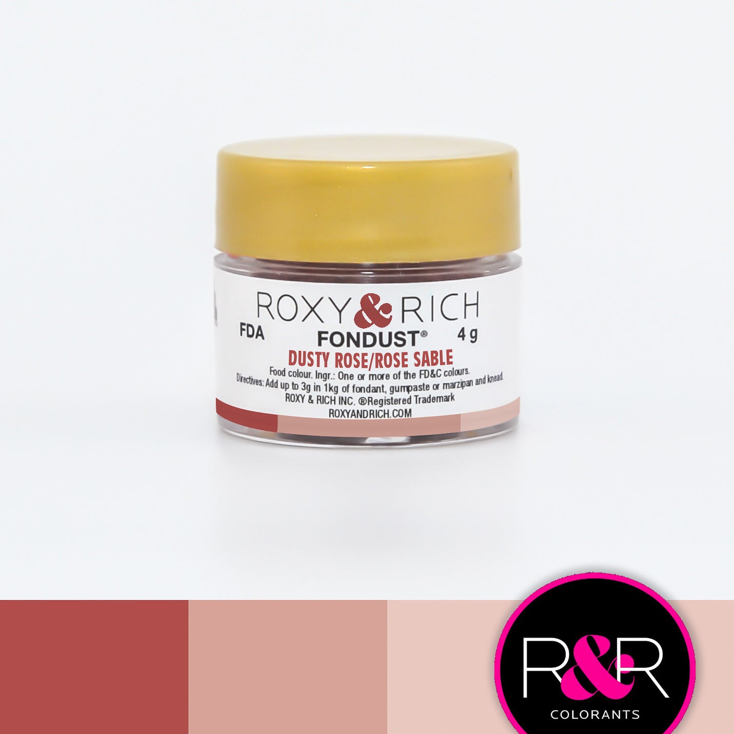 Roxy & Rich Dusty Rose Fondust (# F4-016) 4 G - Papagino Foods Inc.