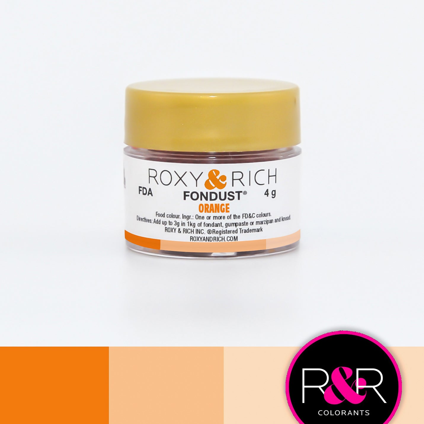 Roxy & Rich Orange Fondust  (# F4-007) 4 G - Papagino Foods Inc.