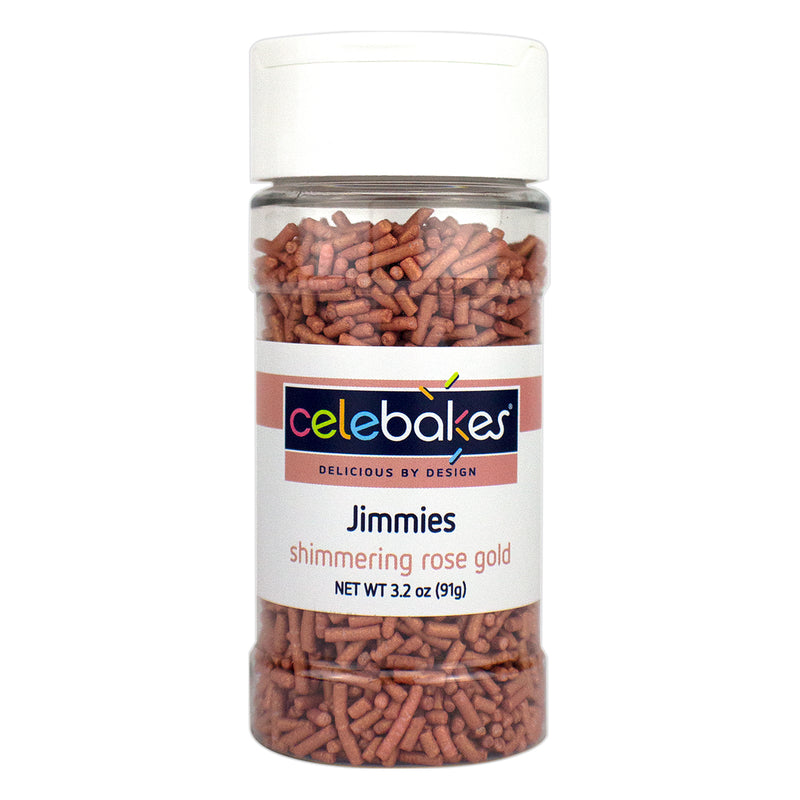 Shimmering Rose Gold Jimmies, 3.2 oz Product